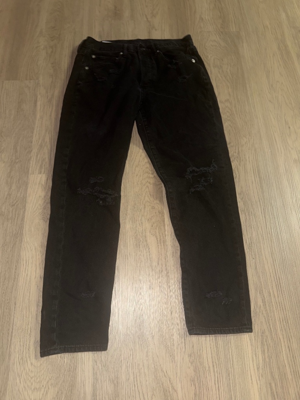 AE Y2K Grunge Washed Black Distressed Skinny Jeans‎ Emo